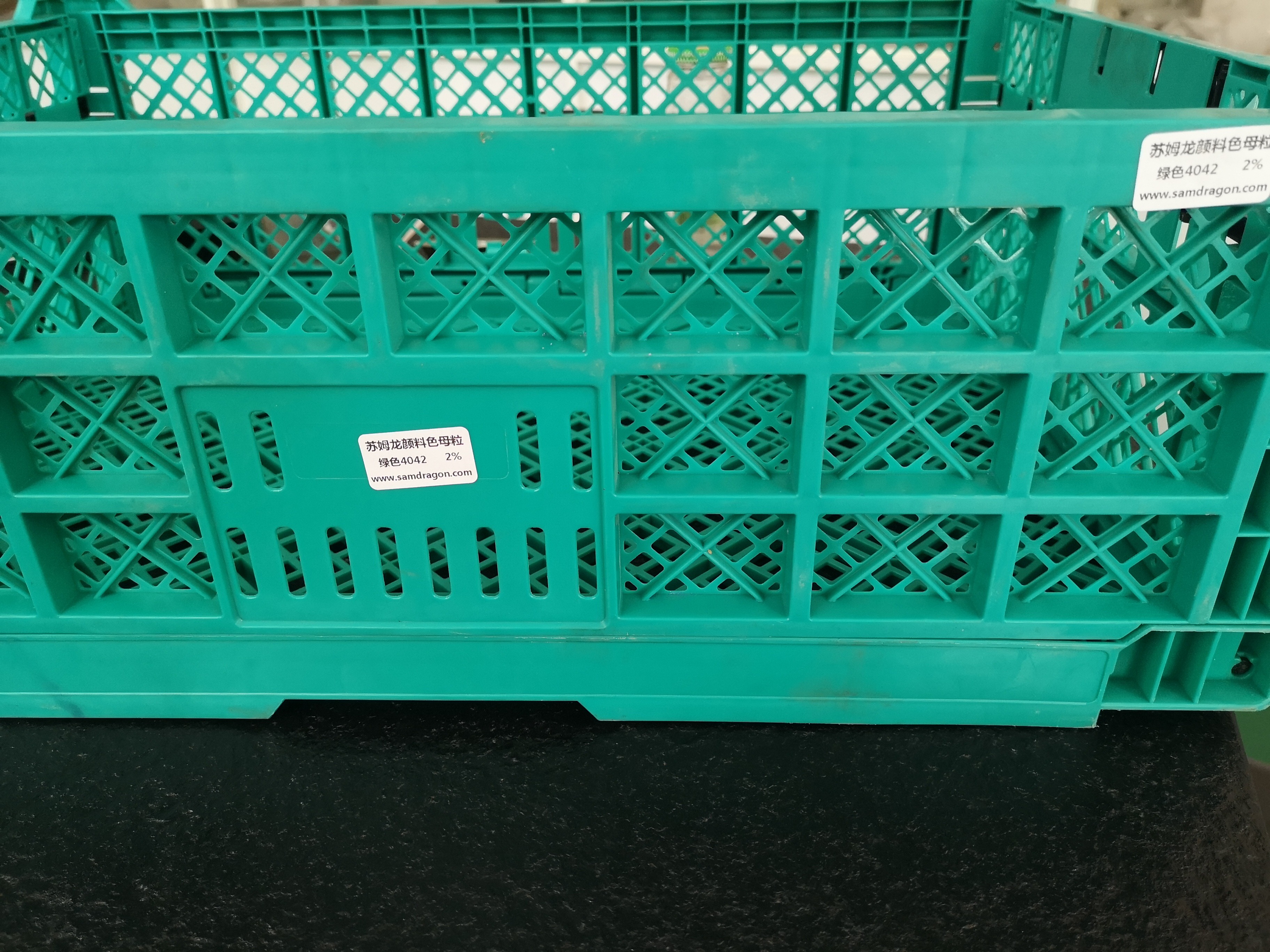 苏姆龙颜料色母粒 新产出可折叠水果筐 可折叠周转箱专用绿色色母粒4042 颜色可定制